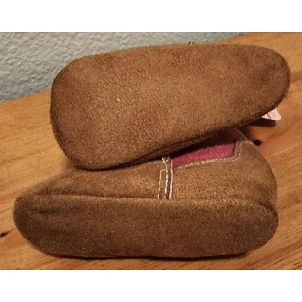 NEW Rising‎ Star Cowboy Cowgirl Soft Sole Boots Pink/Brown Infant Sz 9-12 Months